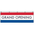 Grand Opening 3' x 10' Message Flag with Heading and Grommets Across the Top